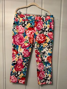 New York & Company Floral Capri Pants - Pink Multi